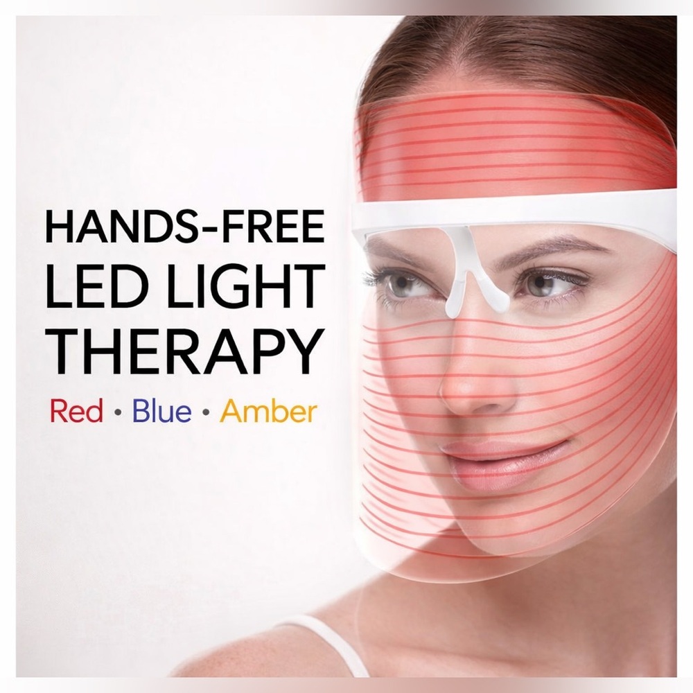 DMH Aesthetics Hands-Free LED Light Therapy Mask | Red, Blue & Amber | NWT